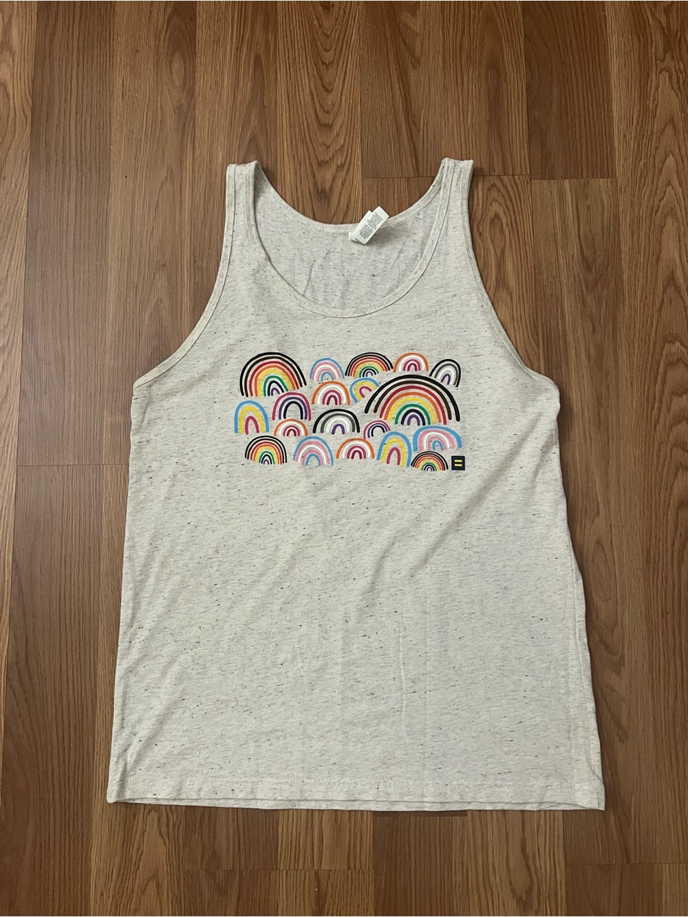 Bella Canvas Cream Tank Top with Colorful Rainbow Print